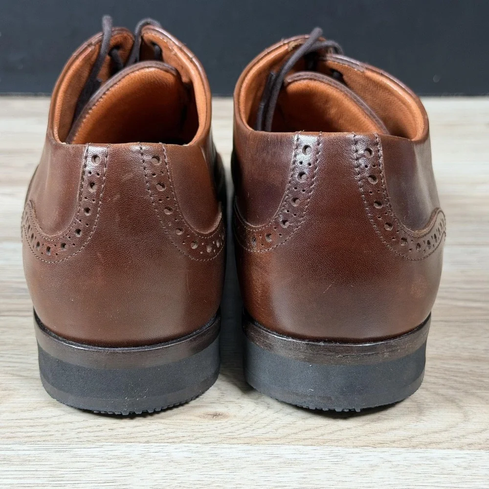 Wolf & Shepherd Shoes Mens Size 10 Brown Senna Oxford Leather Brogue Dress
